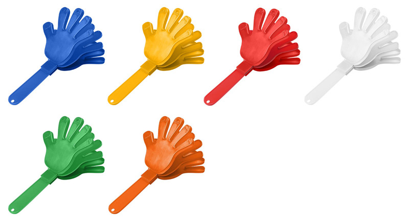 Werbegeschenk Klapper Hand einfarbig