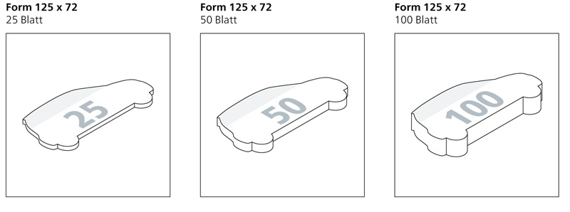Werbegeschenk Haftnotizen Form 125 x 72