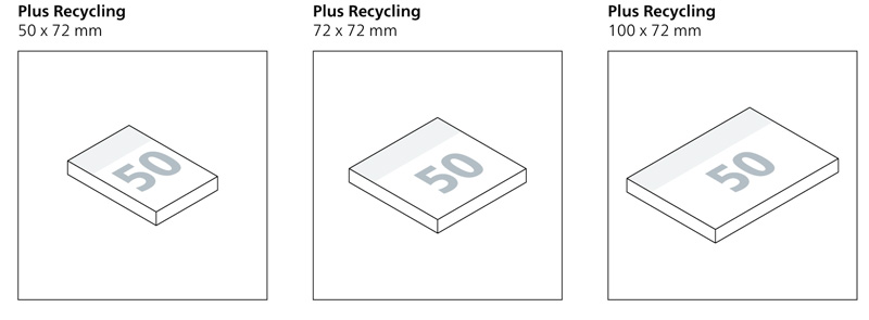 Werbegeschenk Haftnotizen Plus Recycling