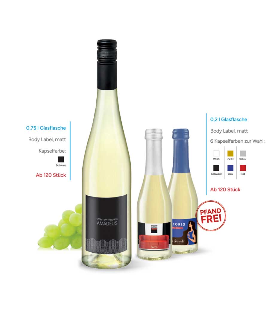 Werbegeschenk Secco Frizzante Flasche