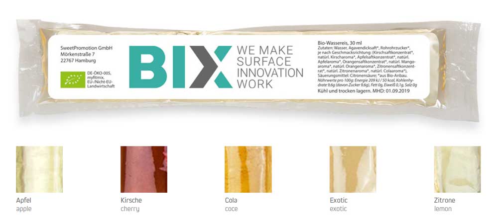 Werbegeschenk Bio-Wassereis im Sortenmix 30ml