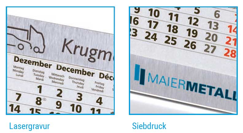 Werbegeschenk Aufstellkalender Edelstahl 2026